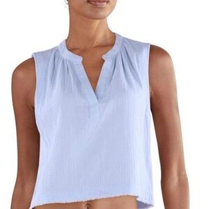 DKNY Light Blue Sleeveless Crop Top